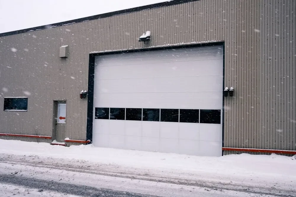 Snowy Garage Door Winter Nassau County New York