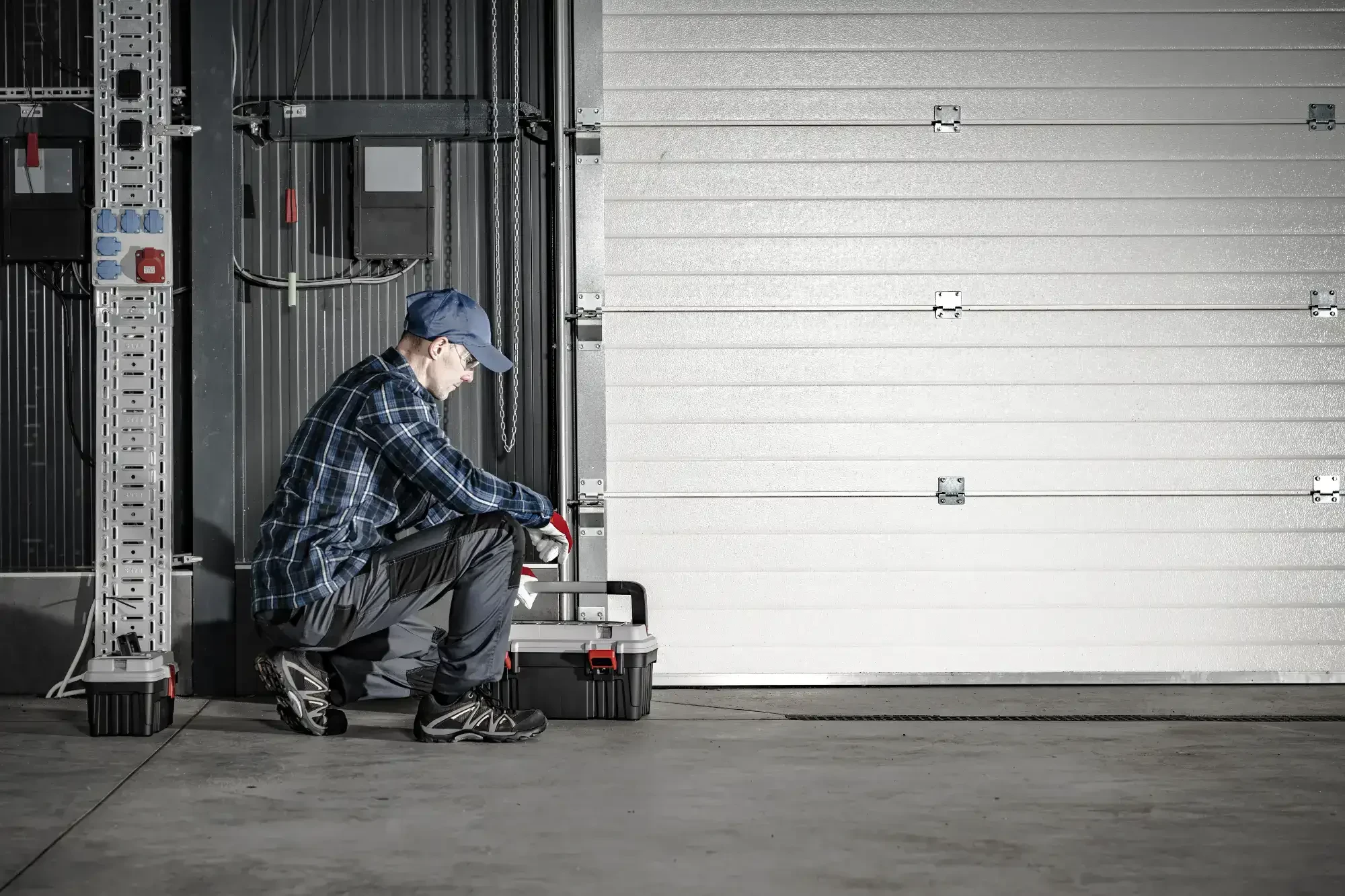 Technician Fixing Garage Door Nassau County New York_3